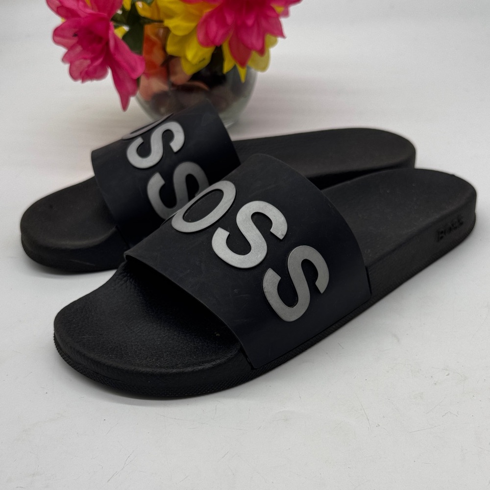 Hugo Boss Black Logo Slide Sandals EU Size 45 BSN9501E